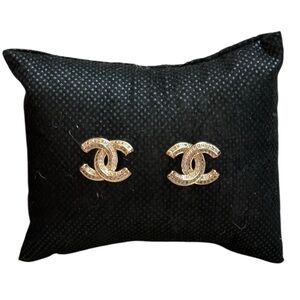 CC Upcycled Stamped Gold Logo Earrings